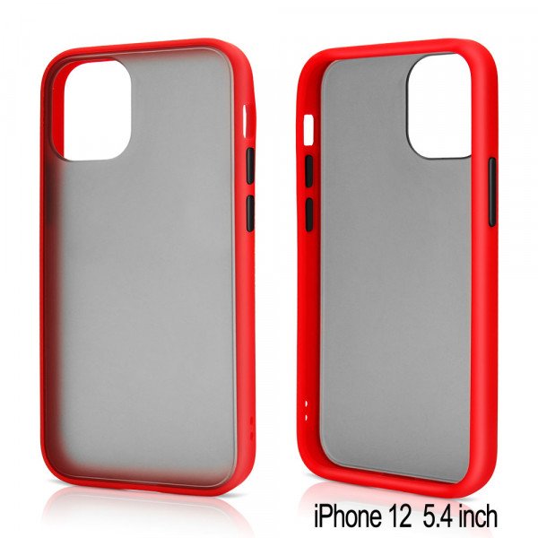 Wholesale Slim Matte Hybrid Bumper Case for iPhone 12 Mini 5.4 inch (Red)